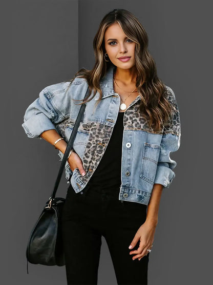 Leopard Print Denim Jack