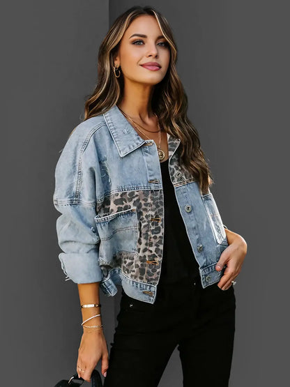 Leopard Print Denim Jack