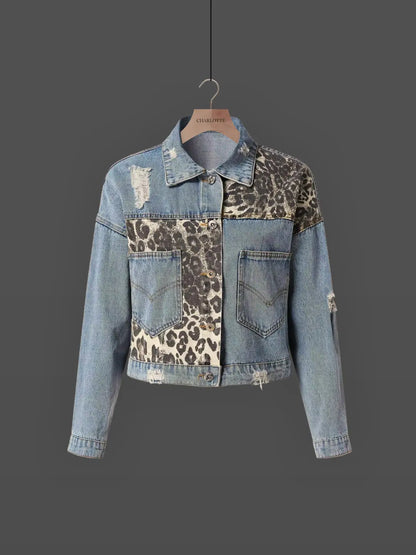 Leopard Print Denim Jack