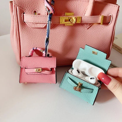 Mini Kelly Bag Luxury Leather AirPods tasje