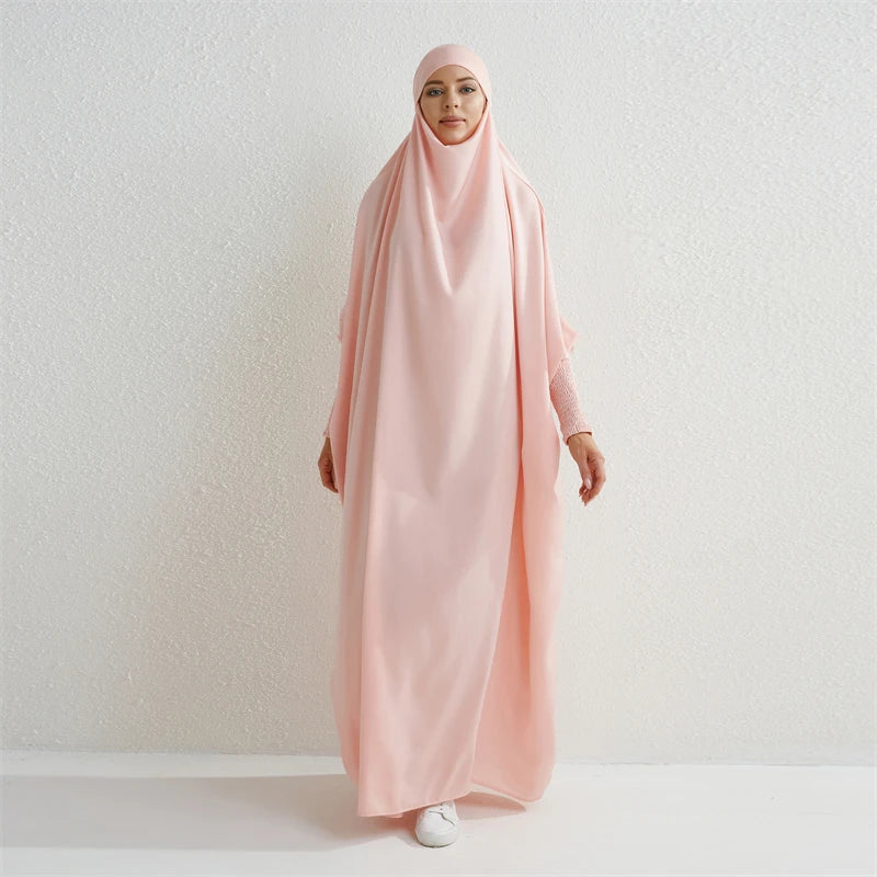 DUBAI Dress | Moslim Abaya Capuchon Smoking Mouw Eendelig Gebedsjurk Vrouwen 1+1 (GRATIS)