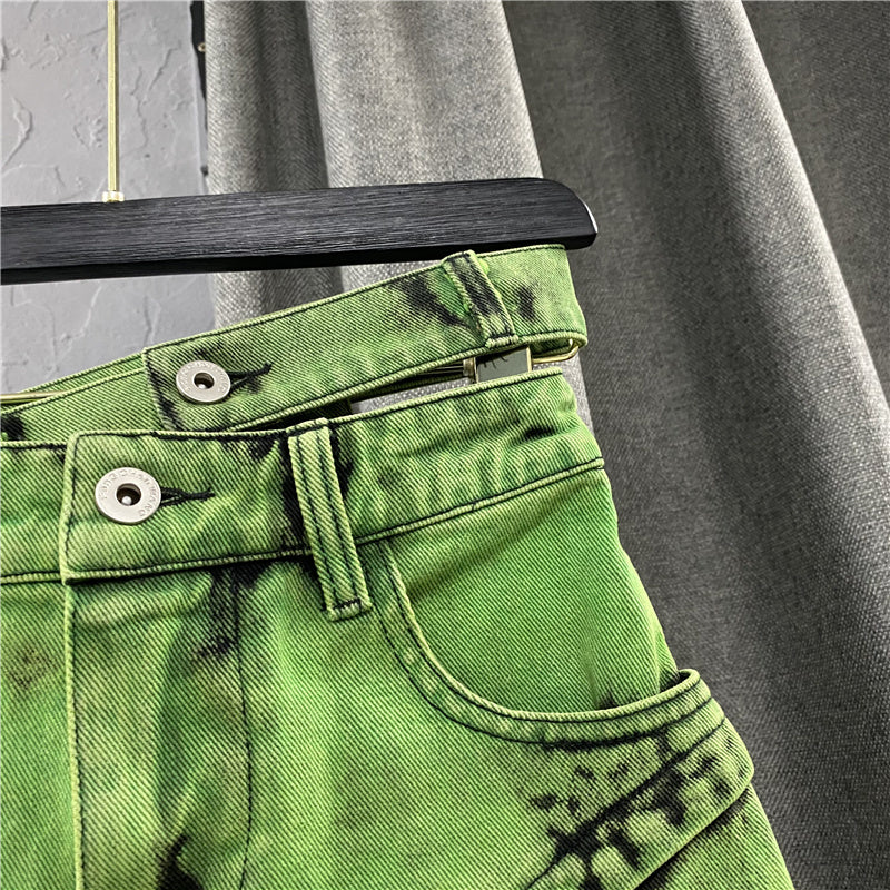 Groene rok met hoge taille