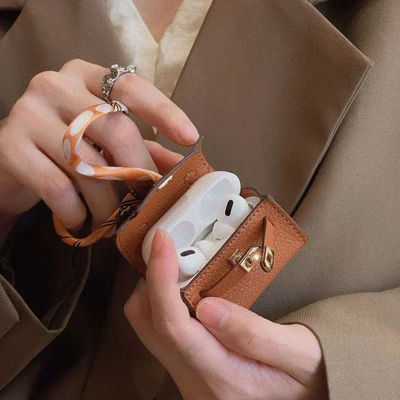 Mini Kelly Bag Luxury Leather AirPods tasje