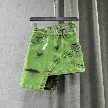 Groene rok met hoge taille